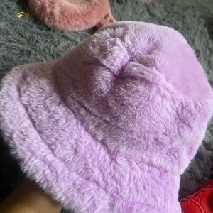 Lavender Faux Fur Bucket Hat